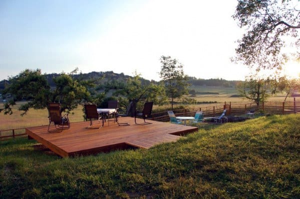 Wood Floating Deck Backyard Ideas