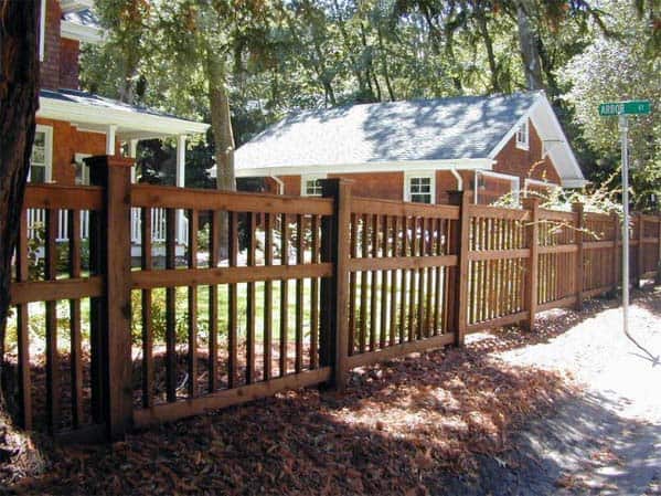 wood front yard fence exterior design