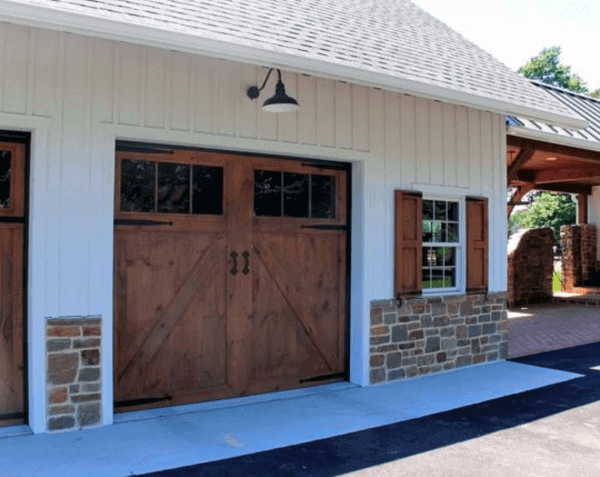Wood Garage Door Detached Garage Farmhouse Style Ideas