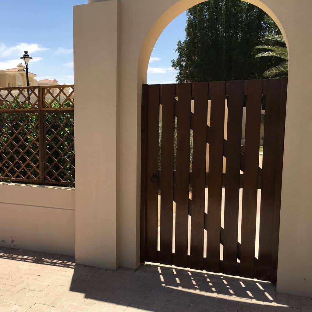 brown wood garden gate