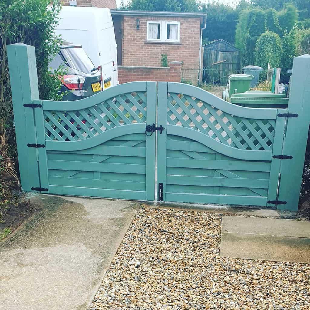 blue wood garden gate