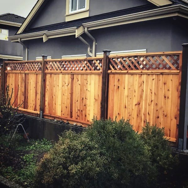 wood lattice privacy fence