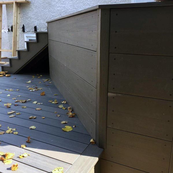 solid wood painted brown deck