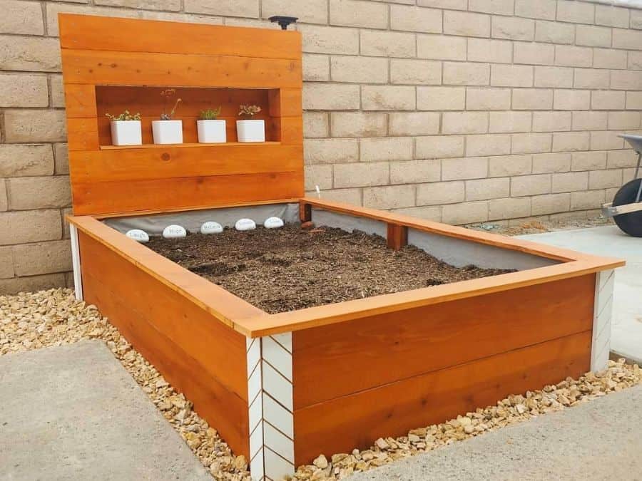 wood pallet raised garden bed 