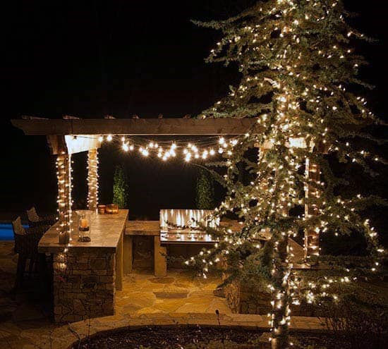 Wood Pergola Home Patio String Light Ideas