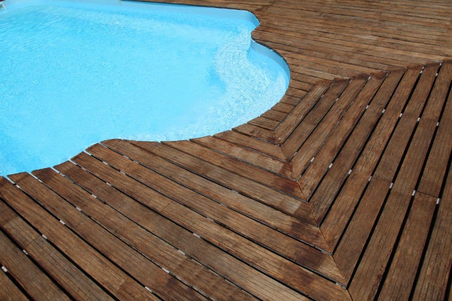 wood deck pool
