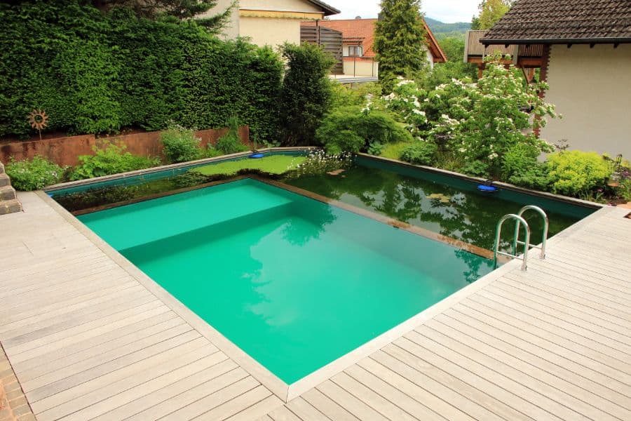 wood pool deck