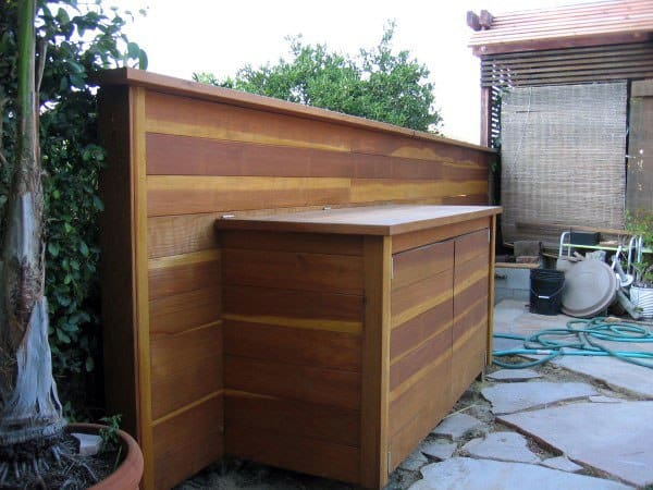 wood pool equipment enclosure