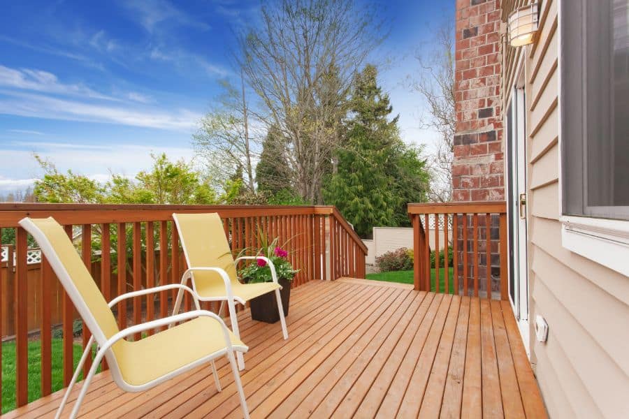 wood deck with railing 
