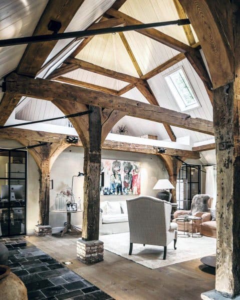 Wood Rustic Beam Vaulted Ceiling Ideas