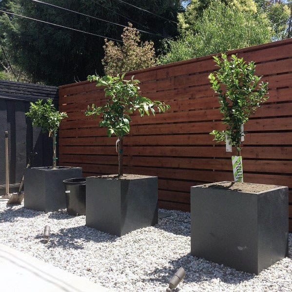 fence with pebble border
