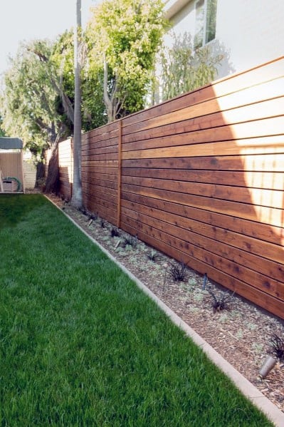 wood fence landscaping 