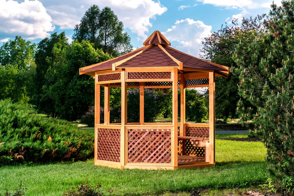 small simple wooden gazebo