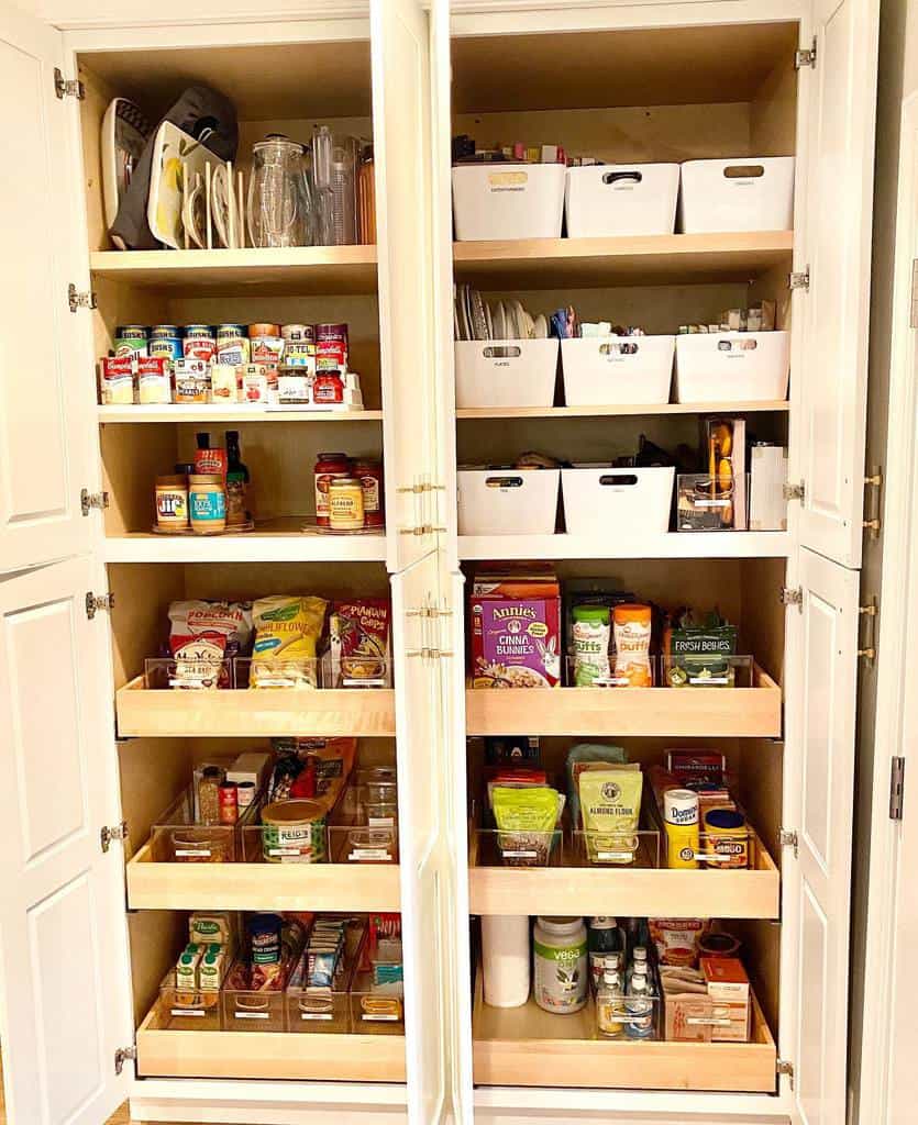 wooden pantry organization