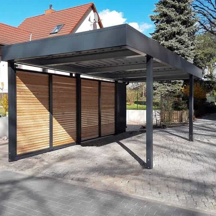 wooden metal carport
