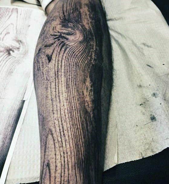 Wood grain tattoo