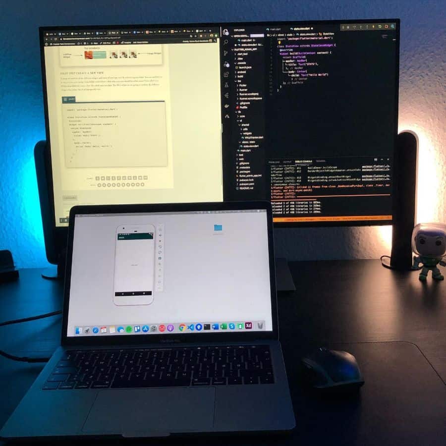 simple work desk setup