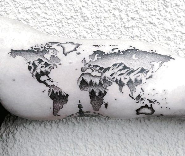 World Atlas Mens Forest Inner Arm Tattoos