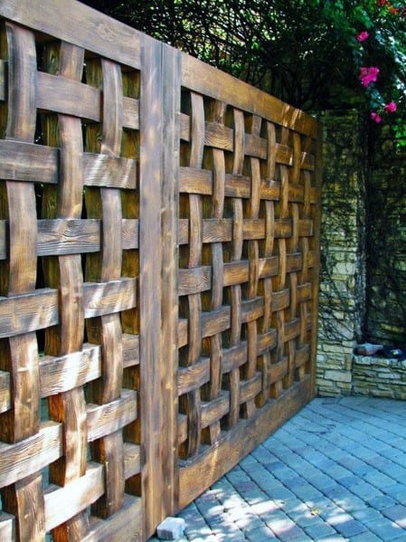 basketweave wooden fence 