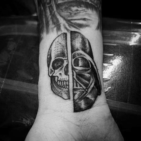Wrist Dath Vader Skull Small Unique Mens Tattoo Ideas