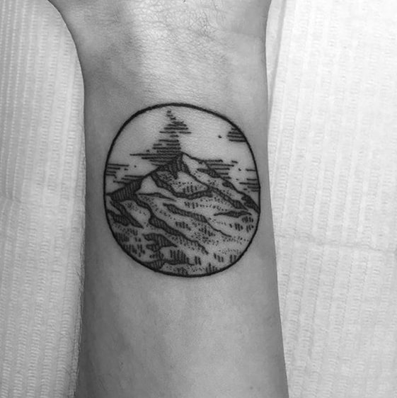 Wrist Mens Black And Grey Ink Small Nature Tattoo Ideas