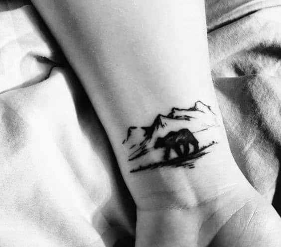 Wrist Mens Polar Bear Mountain Tattoo