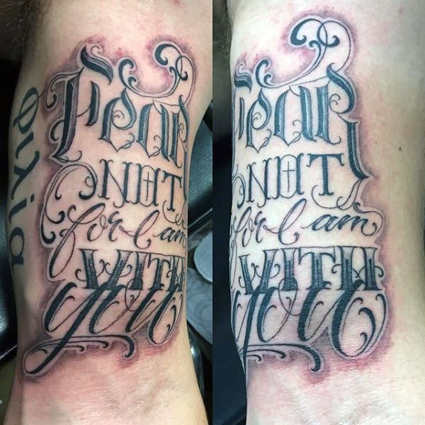 Wrist Mens Tattoo Bible Scriptures Fear Not For I Am With You
