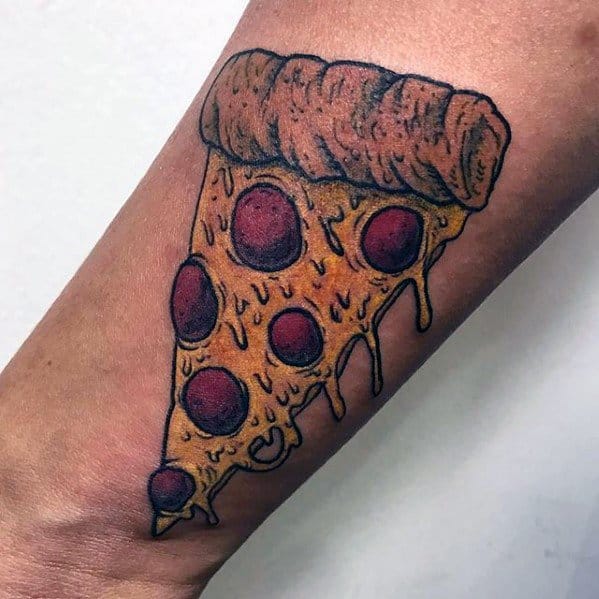 Wrist Pizza Tattoos Male
