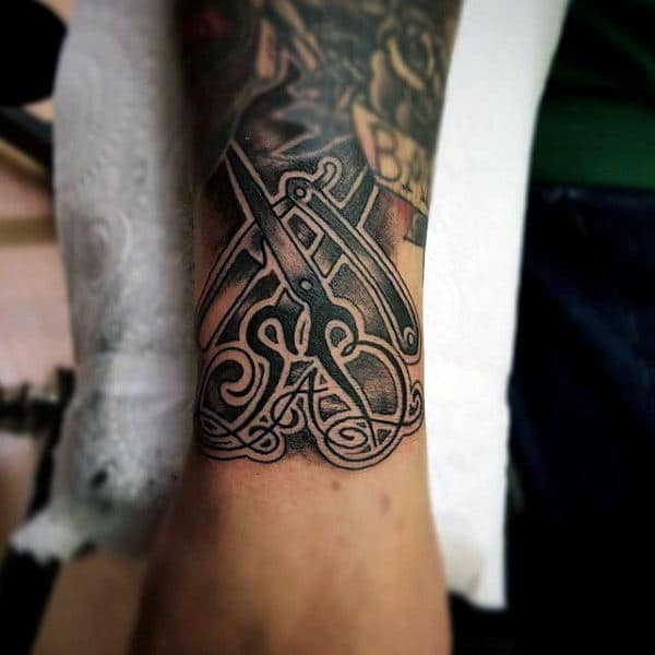 Wrist Scissors Male Tattoos