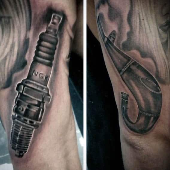 Wrist Spark Plug Shaded Mens Tattoo Design Ideas