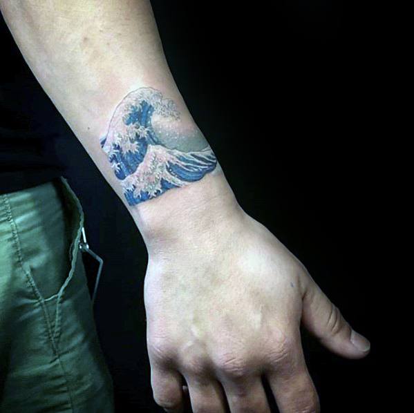 Wrist The Great Wave Guys Ocean Small Tattoo Inspiration