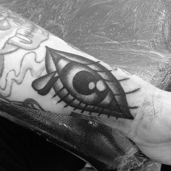 Wrist Traditional Eye Tattoos For Men