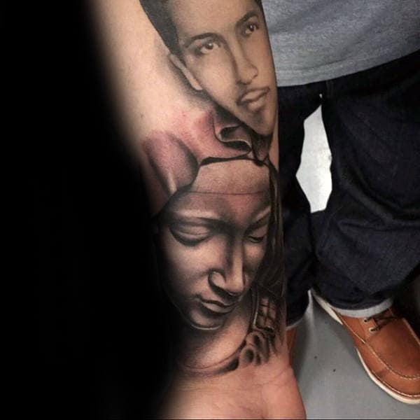 Wrist Virgin Mary Guys Tattoos