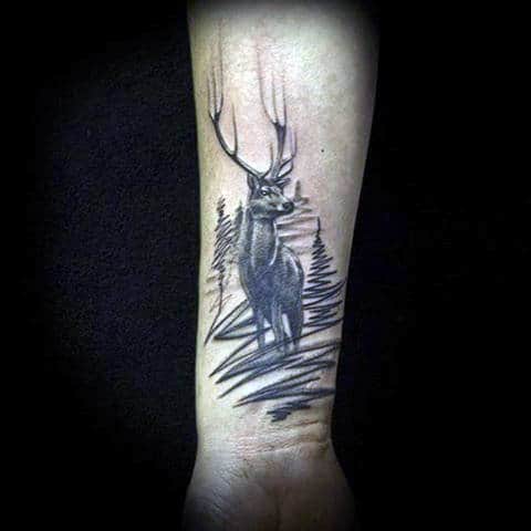 Wrist Whitetail Deer Tattoos Designs