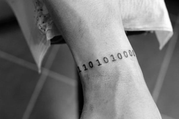 Wristband Binary Male Tattoo Design Ideas