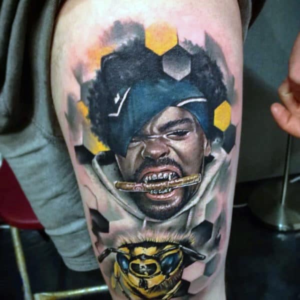 Wu Tang Rapper Mens Thigh Tattoos