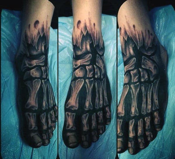 X Ray Mens Bone Foot Tattoo Design