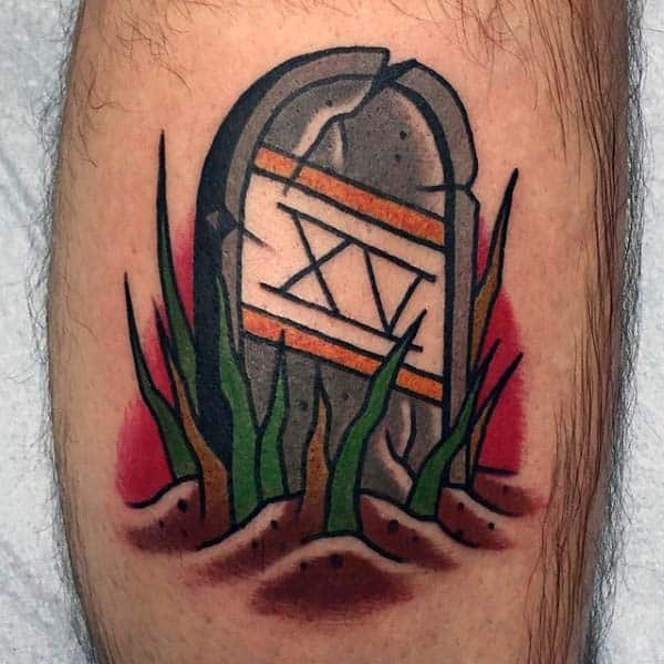 Xv Tombstone Old School Tattoo For Gentlemen
