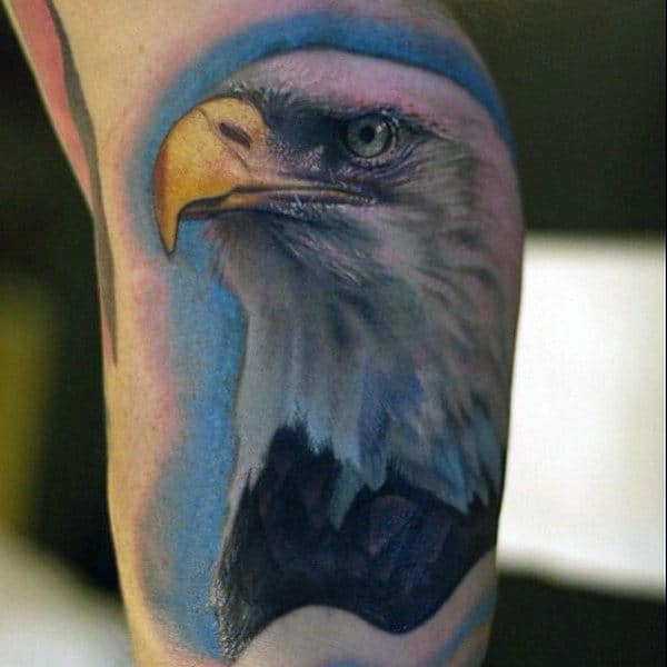 Yellow Beaked Bald Eagle Tattoo Mens Forearms