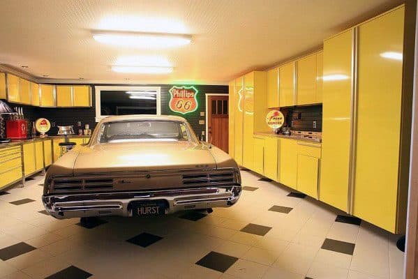 Yellow Garage Cabinet Design Idea Inspiration