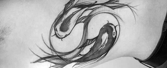 Yin Yang Koi Fish Tattoos For Men