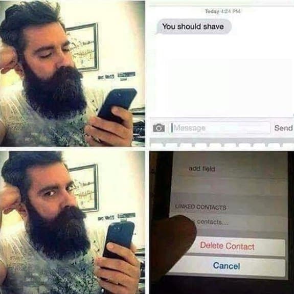 You Should Shave Text Funny Beard Memes