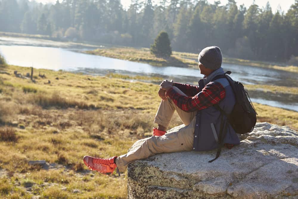 young man sitting alone