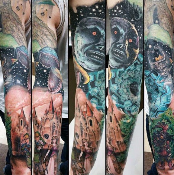 Zelda Themed Full Sleeve Tattoos For Men