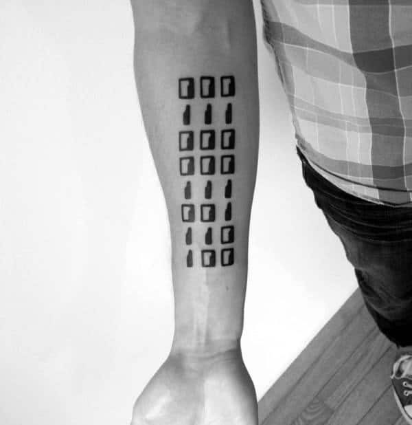Zeros And Ones Binary Mens Numbers Forearm Tattoos