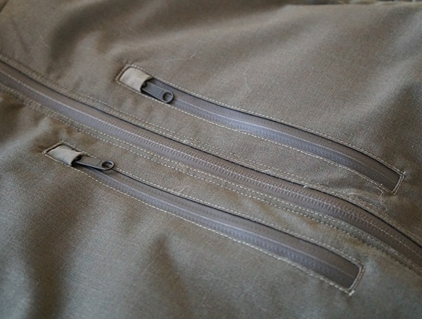 Zipped Closed Olive Firestorm Mens Down Parka Upper Chest Pockets