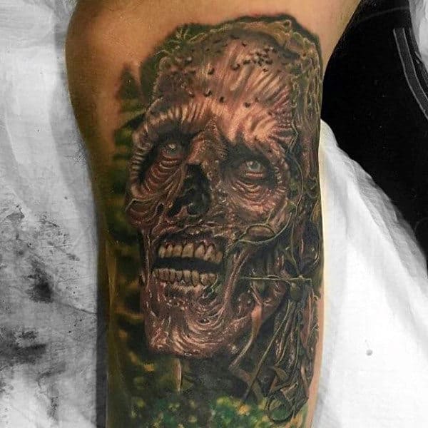 Zombie Epidemic Inspired Male Bicep Tattoos